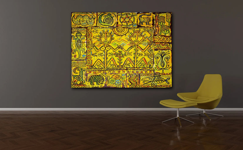 Modern Abstract African Ethnic Canvas Print Wall Art Poster Sticker