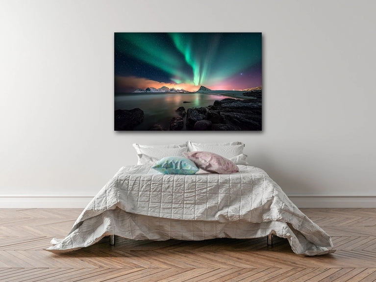 North Shore Northern Lights Wall Art Canvas Poster Canvas Print Decor Wall Art Poster Sticker