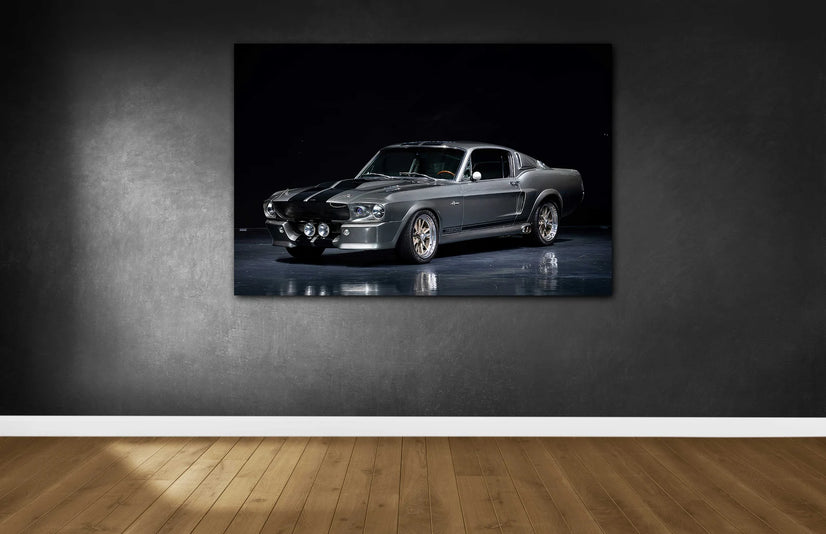 The Ford Mustang Eleanor Canvas Print, Ford Mustang Cabrio Eleanor Canvas Wall Art Poster Sticker