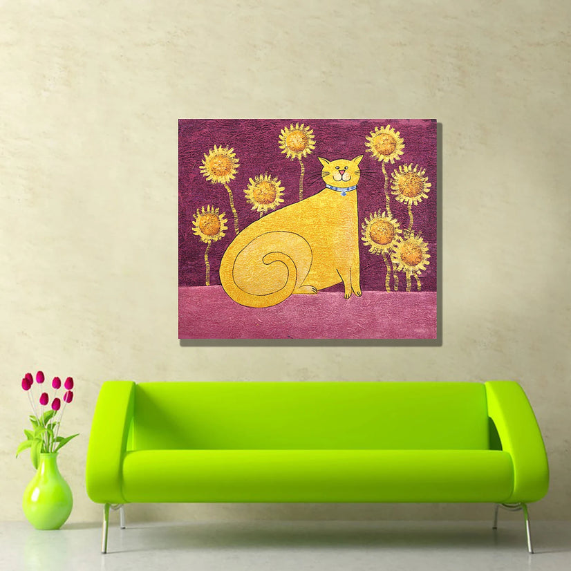 Modern Cat Art Canvas, Animals Canvas Wall Art Poster Sticker