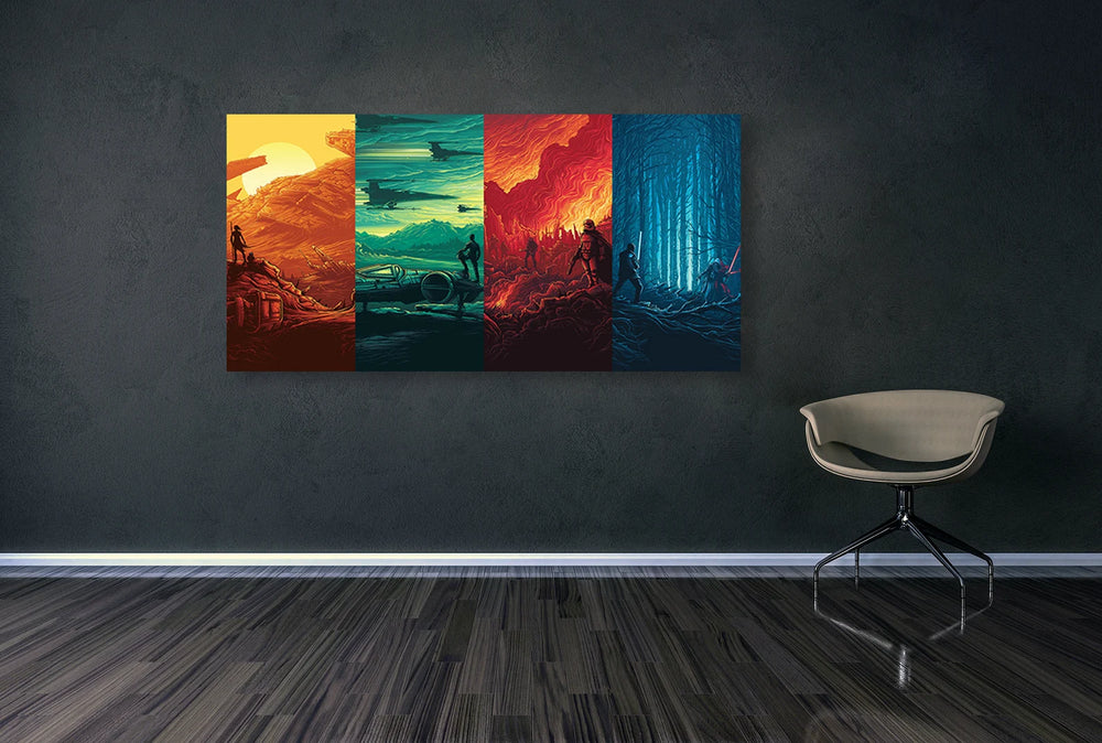 Star Wars Four Worlds On Canvas Wallpaper Canvas Wall Decor, Canvas Print Wall Art Poster Sticker