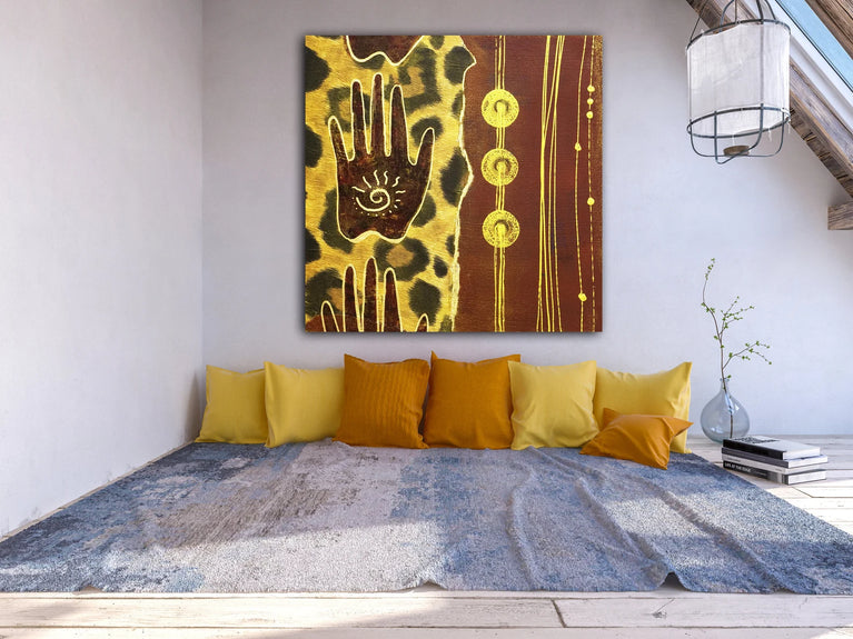 Handmade African Tribal Artwork Canvas Print Wall Art Poster Sticker