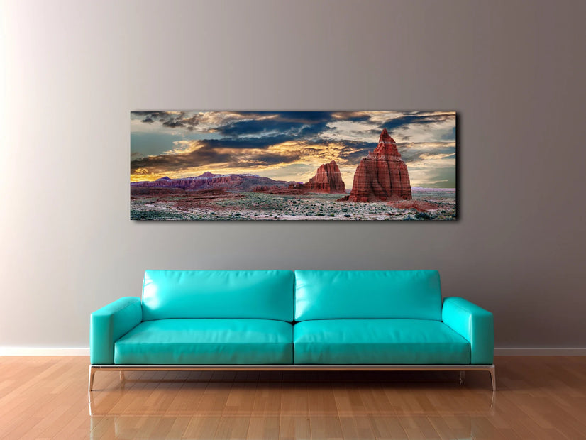 Mexican Landscape And Rocks Canvas Print Wall Art, Deserted Landscape Wall Art Poster Sticker