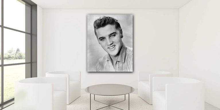 Elvis Presley & Black White Canvas Print Wall Art Poster Sticker