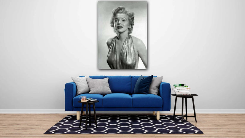 Marilyn Monroe & Black White Canvas Print Wall Art Poster Sticker