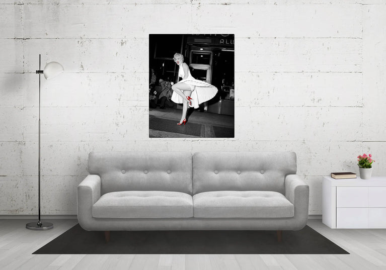 Marilyn Monroe Black & White Canvas Print , Retro Canvas Wall Art Poster Sticker