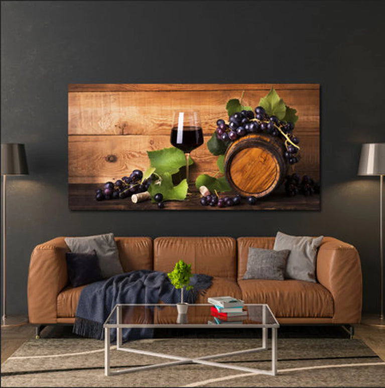 Wine Art Canvas Decor, Landscape Canvas Wall Art Poster Sticker