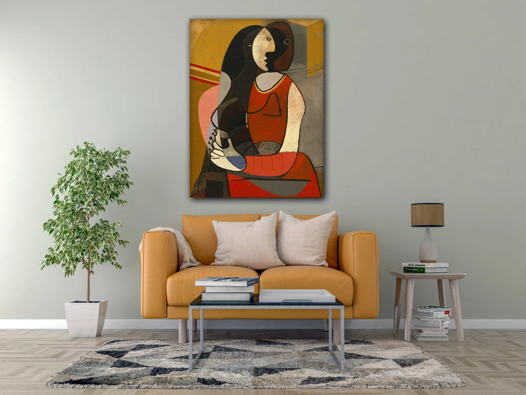 Pablo Picasso Sitting Woman, Canvas Print Wall Art Poster Sticker