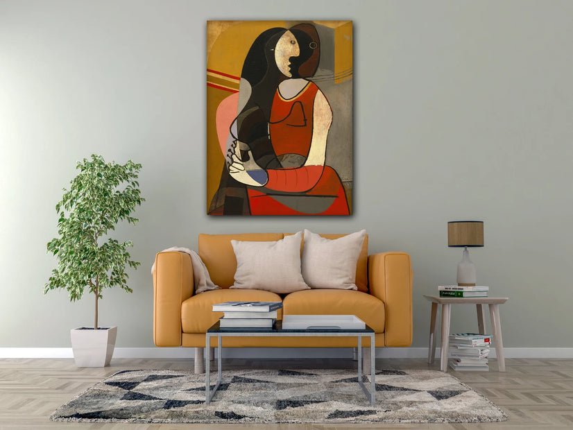 Pablo Picasso Sitting Woman, Canvas Print Wall Art Poster Sticker