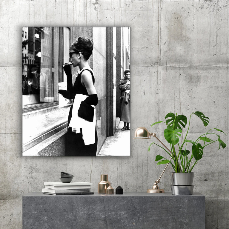 Audrey Hepburn Black & White Art Canvas Print, Canvas Print Wall Art Poster Sticker