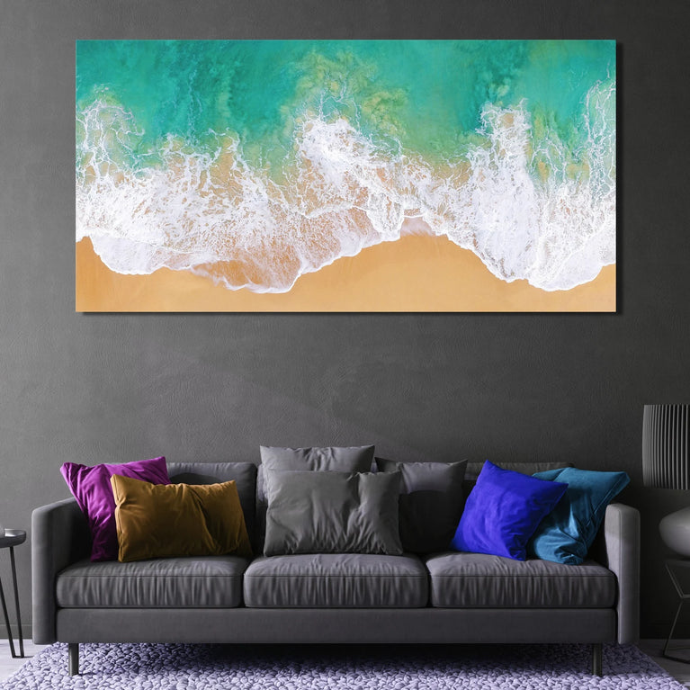 Beautiful Sea Shore Canvas Wall Art Canvas Poster, Seascape Canvas Wall Art Poster Sticker