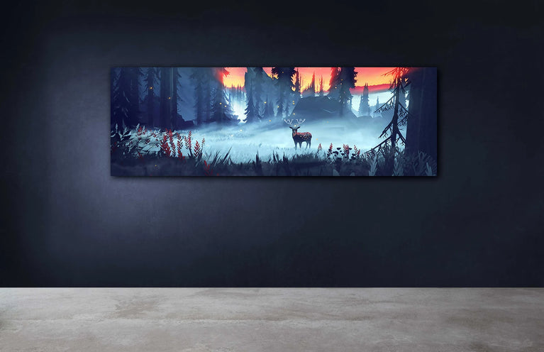 Deer Landscape Canvas Printing Wall Art Poster Sticker