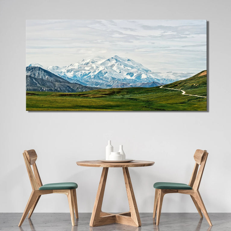 Mount Mckinley Denali National Park, Alaska, USA Landscape Canvas Wall Decor, Landscape Canvas Print Wall Art Poster Sticker