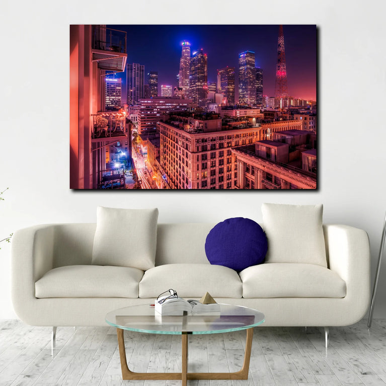 Los Angeles Midnight Street , USA Landcape Art Print Wall Decor Poster Sticker