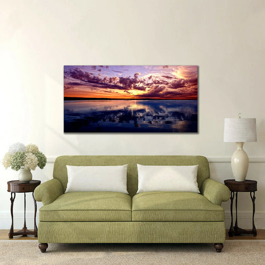 Cloudly Sunset In Ocean Canvas Printing Wall Art Home Decor Poster Sticker