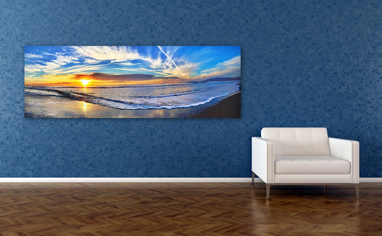 Sea Landscapes Skyscrapers Canvas Wall Decor, Canvas Print Wall Art Poster Sticker