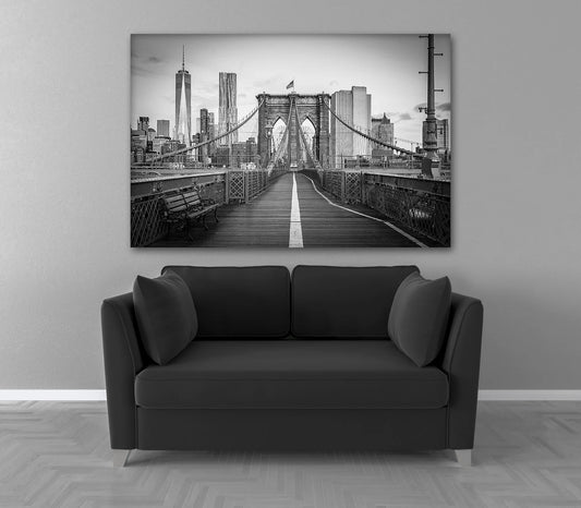 Brooklyn Bridge Black White Wall Art Canvas Poster Canvas Print Decor Wall Art Poster Sticker