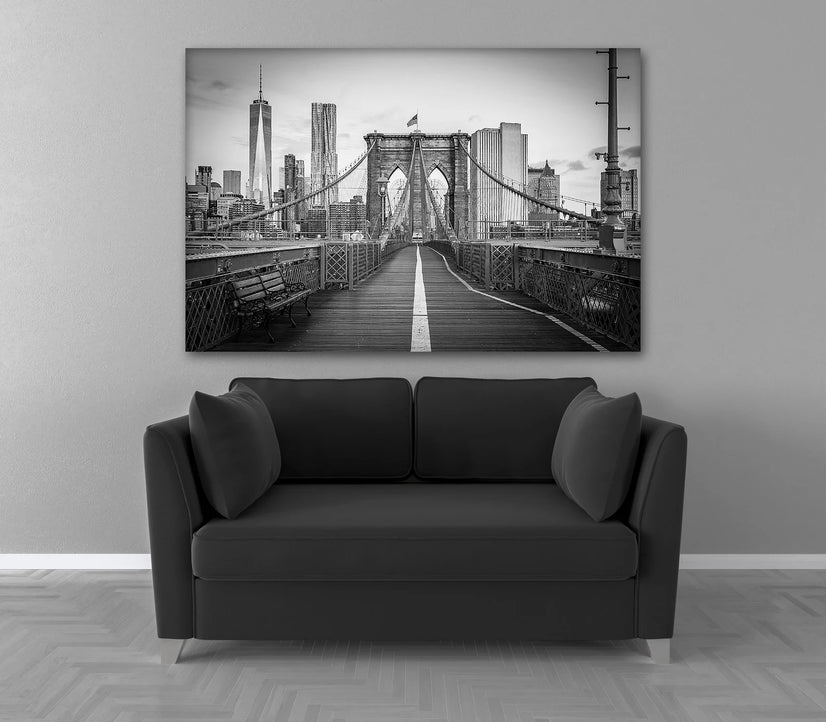 Brooklyn Bridge Black White Wall Art Canvas Poster Canvas Print Decor Wall Art Poster Sticker