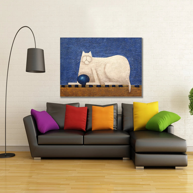 Modern Cat Art Canvas, Animals Canvas Wall Art Poster Sticker