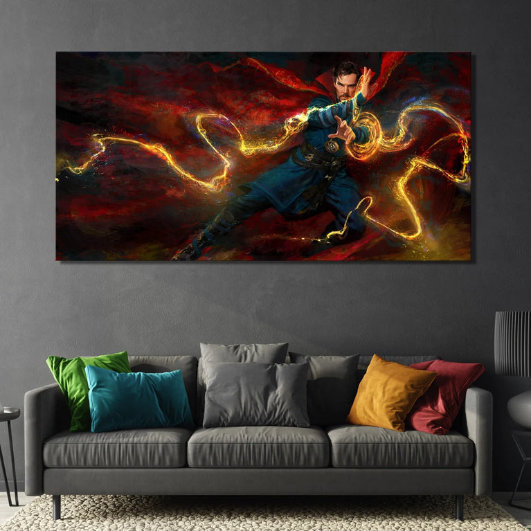 Doctor Strange And Mystical Magic Power Canvas Wall Art, Kamar-Taj Canvas Print Decor Poster Sticker