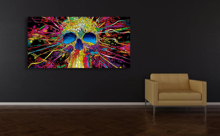 Really Trippy Background Canvas Wall Decor, Psychedelic Canvas Print Wall Art Poster Sticker