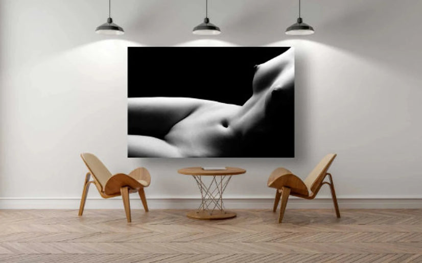 Esthetic Woman Body Canvas Wall Art, Naked Woman Print Wall Art Canvas Poster Sticker