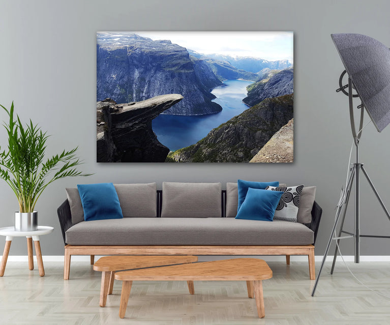 Trolltunga Troll Tongue Norway Wall Art Canvas Poster Canvas Print Decor Wall Art Poster Sticker