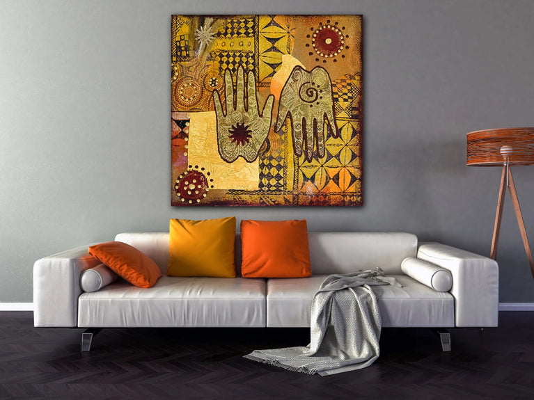 Handmade African Tribal Artwork Canvas Print Wall Art Poster Sticker