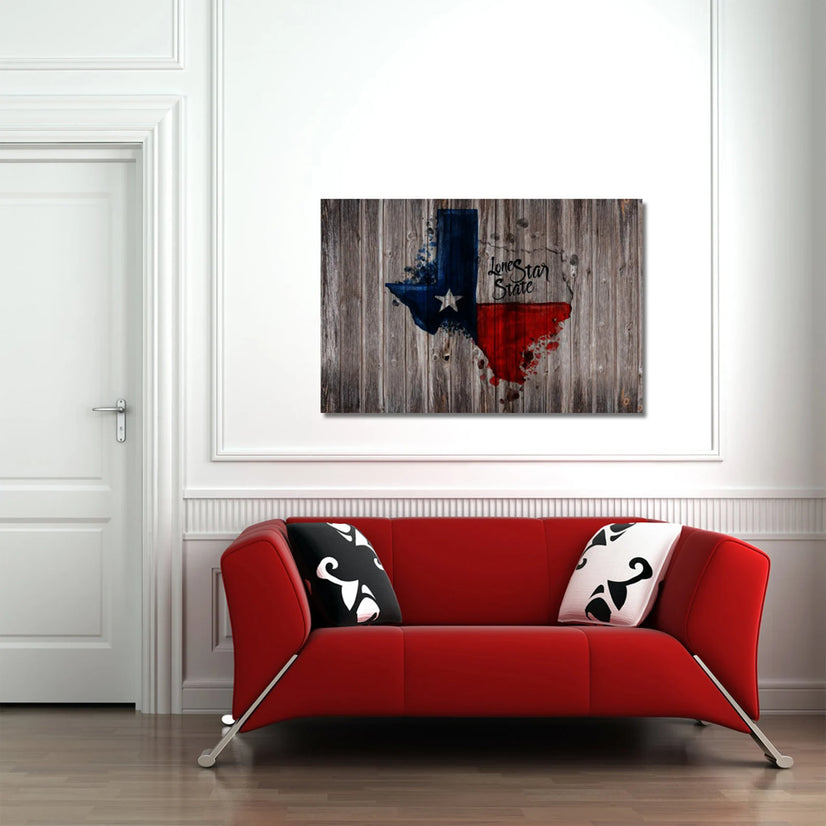 Decor Collection Texas Home Typography Map Wall Art for Dining Living Room, Kitchen, Bedroom & Office Poster Sticker