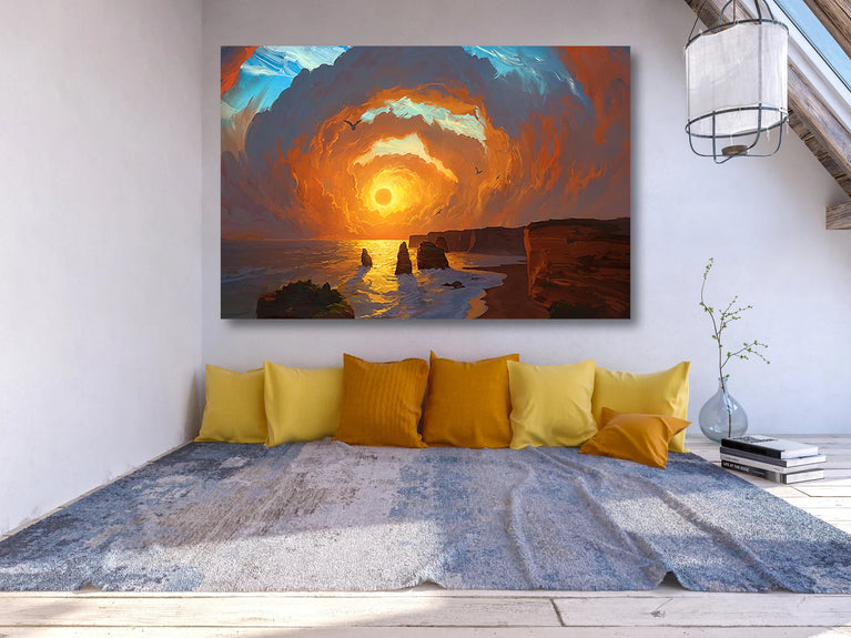 Roxxy Goggle Sunset Canvas Wall Decor, Landscape Canvas Print Wall Art Poster Sticker