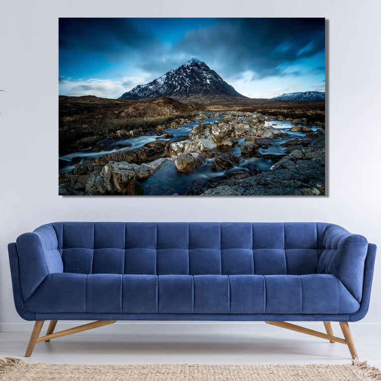 Highlands of Scotland Landscape Canvas Print, Glen Coe Landscape Canvas Wall Art Poster Sticker