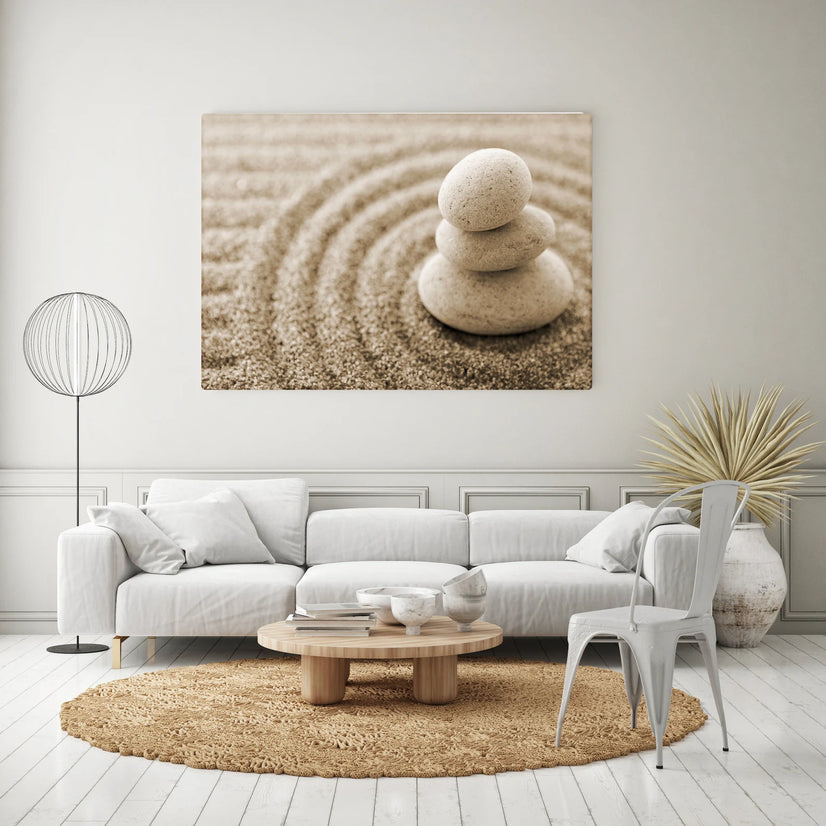 Zen Meditation Stone Canvas Printing Wall Art Home Decor Poster Sticker