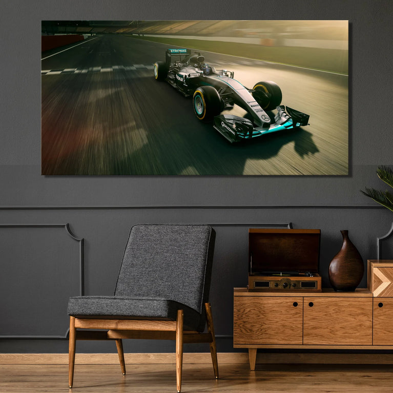 AMG Petronas Mercedes Formula 1 Canvas Print, Formula 1 Car Canvas Wall Art Poster Sticker