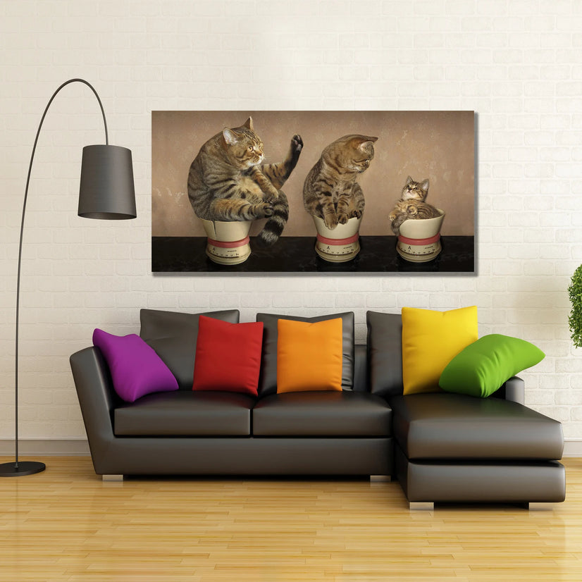 My Triple Dear Cat, Animal Canvas Wall Arts, My Pet Canvas, Home Wall Art Decor Poster Sticker