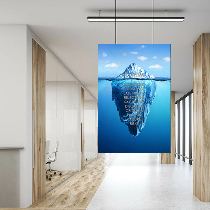 Success Iceberg Canvas Wall Art, Canvas Wall Art, Wall Print Poster Sticker