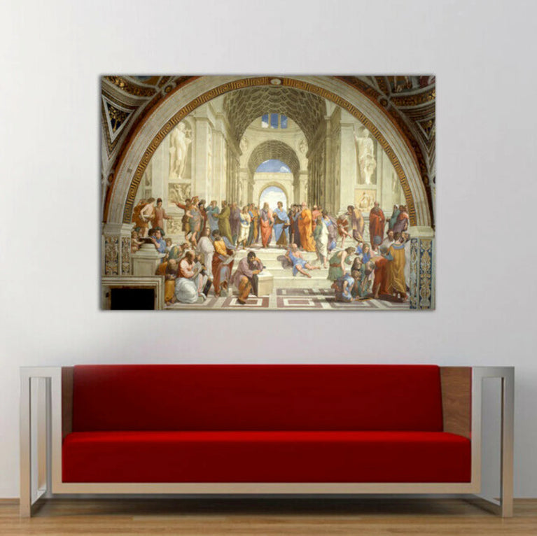 The School of Athens by Raphael Renaissance Ancient Greece Canvas Wall Art Poster Sticker