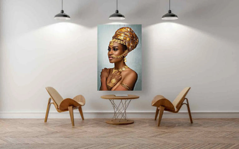 African Woman Wall Decor, Modern Art Canvas Print Wall Art Poster Sticker