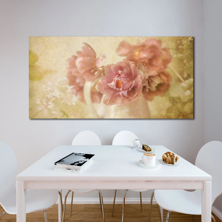 Vintage Rose Canvas Wall Decor, Flowers Canvas Wall Art Poster Sticker