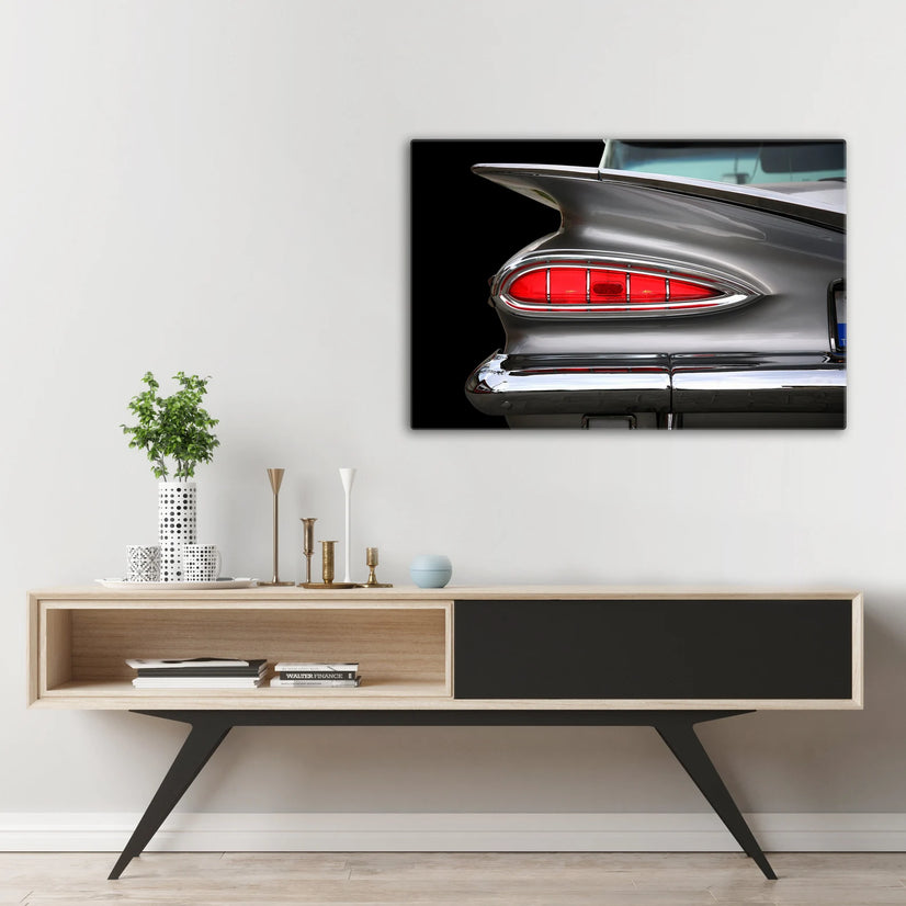 Chevrolet Impala Canvas Print, Grey Car Wall Art Poster Sticker