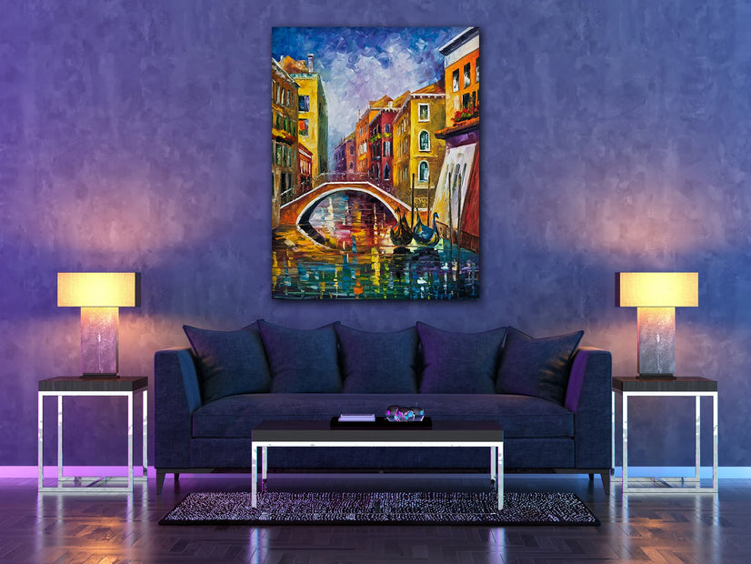 Venice Morning Bridge Oil Painting Canvas Print Wall Art Poster Sticker