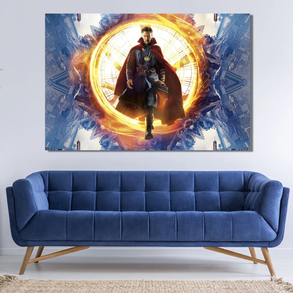 Doctor Strange Opening Portal Canvas Print, Mystical Power Canvas Wall Art Poster Sticker