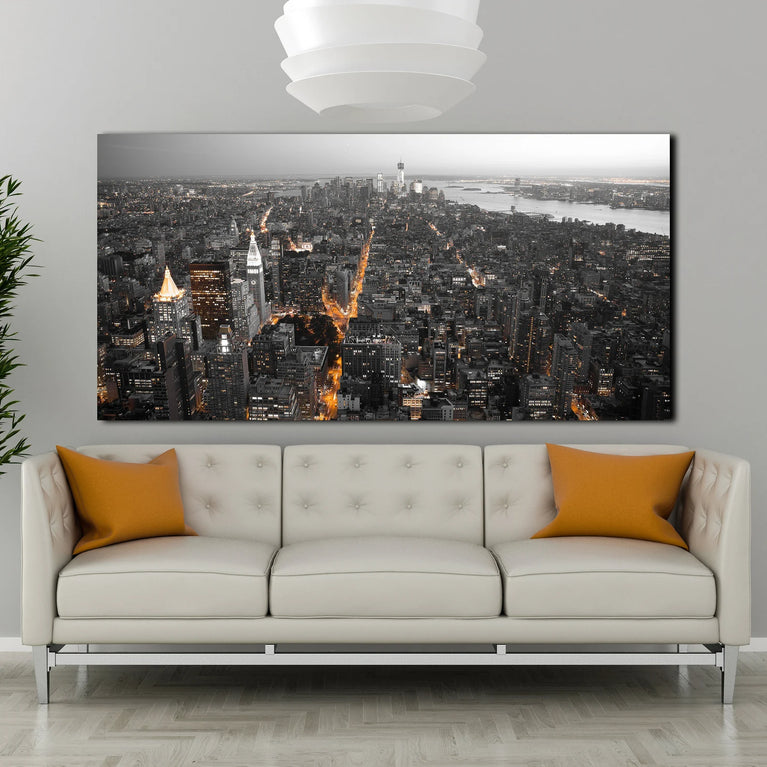 Morning In New York City Canvas Decor, Landscape Canvas Wall Art Poster Sticker