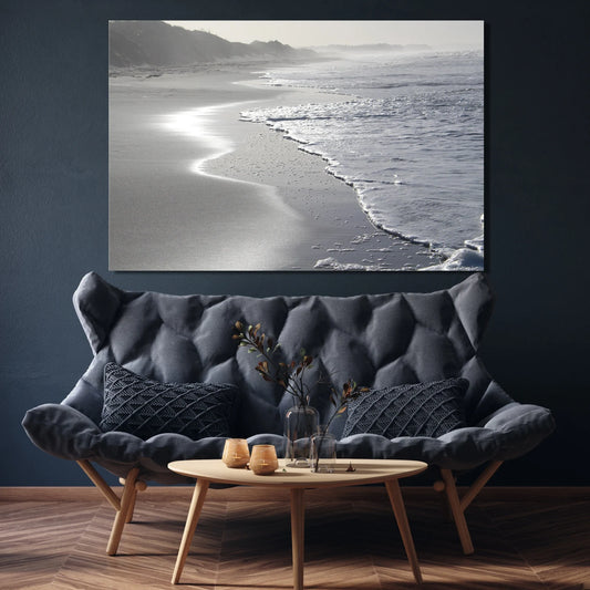 Dark Beach Landscape Sea And Beach Landscape Art Art Canvas Print Wall Art Poster Sticker