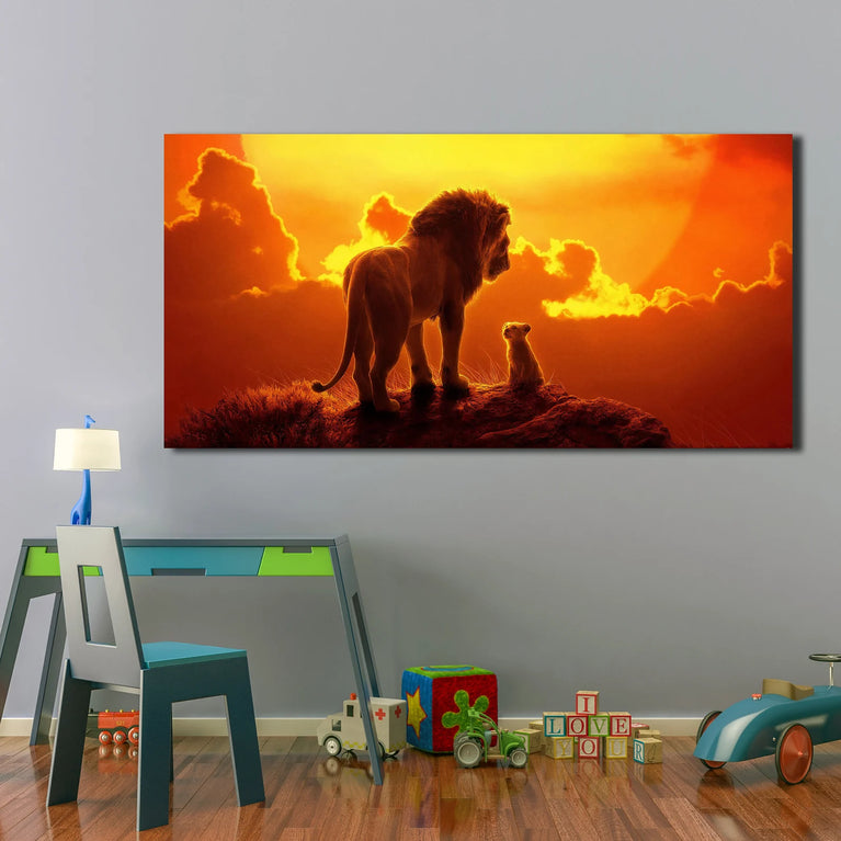 The Lion King Canvas Printing Wall Art, Lion Poster Canvas Wall Art Poster Sticker