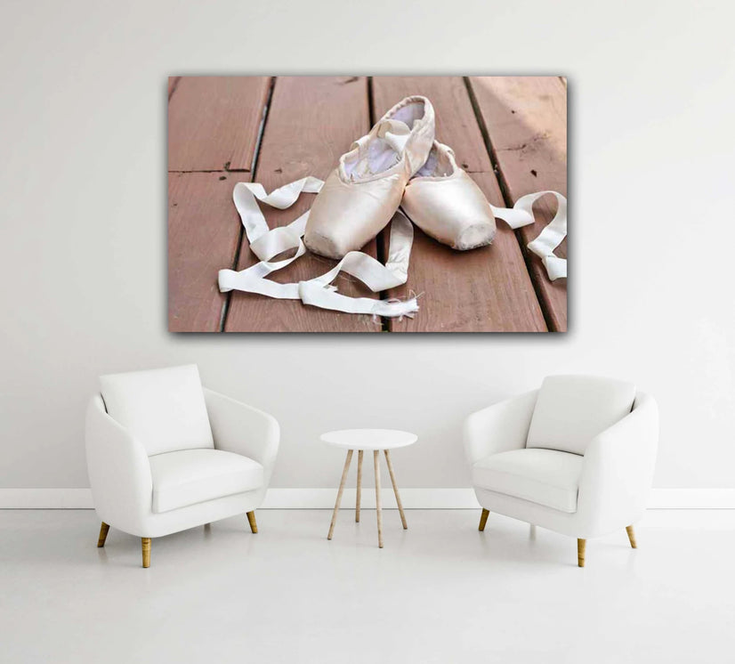 Ballerina Ballet Shoes Modern Canvas Print, Canvas Wall Art Poster Sticker