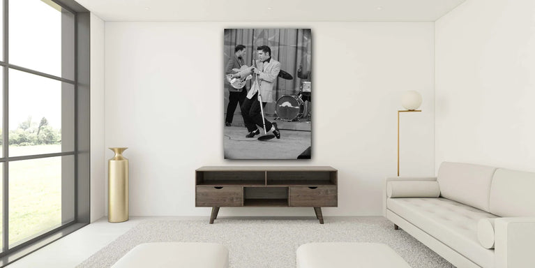 Elvis Presley Rock And Roll Dancing & Black White Canvas Print Wall Art Poster Sticker