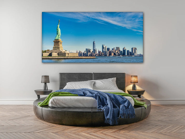 USA Island Statue of Liberty Wall Art Canvas Poster Canvas Print Decor Wall Art Poster Sticker