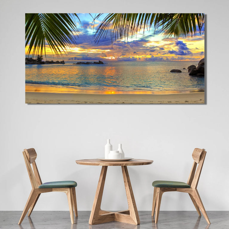 Sunset In The Tropical Beach Canvas Wall Art Canvas Poster Canvas Print Decor Wall Art Poster Sticker