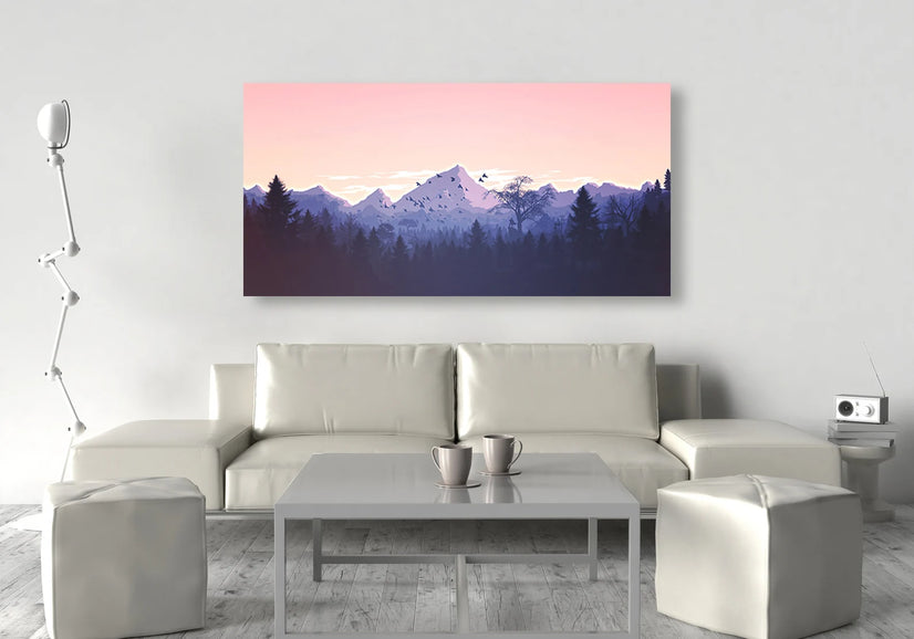 Mountain Landscape Wallpaper Canvas Wall Decor, Canvas Print Wall Art Poster Sticker