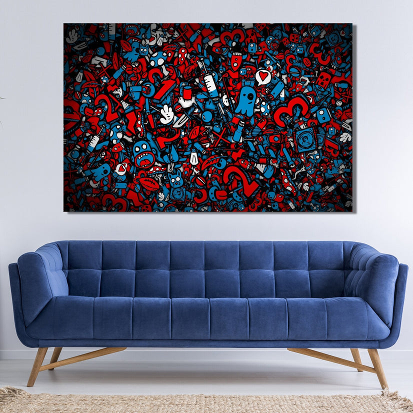 Graffiti Art Canvas Print, Street Art Canvas Wall Art Poster Sticker